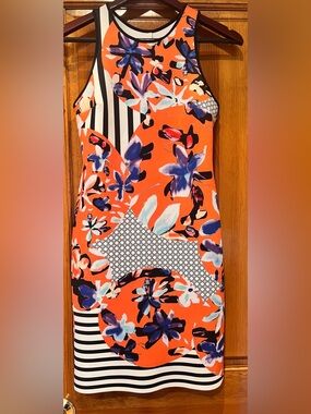 Vibrant Floral and Geometric Dress